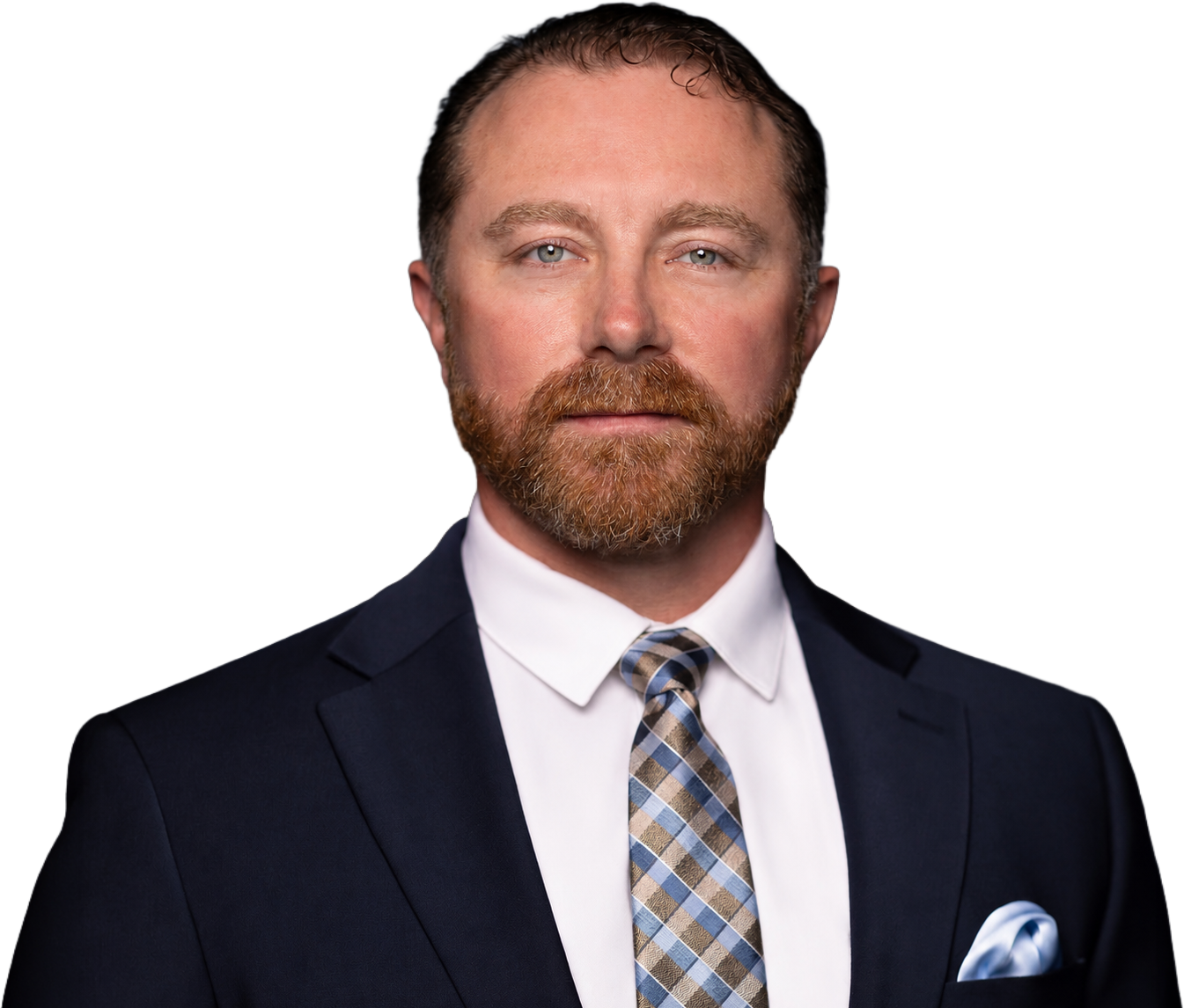 Bryce Henson, U.S. Marine and Navy SEAL veteran, in a navy suit and tie